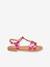 Leren kindersandalen Backle LES TROPEZIENNES® PAR M. BELARBI fuchsia+turquoiseblauw+wit - vertbaudet enfant 