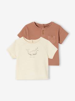 Baby-T-shirt, coltrui-T-shirt-Set van 2 geboorte T-shirts in biologisch katoen