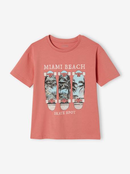 Jongensshirt met fotoprint koraal - vertbaudet enfant 