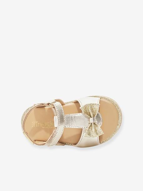 Sandales cuir bébé à scratchs Izorro PAR M. BELARBI beige doré+rose - vertbaudet enfant 