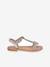Leren sandalen Badou LES TROPEZIENNES® BY M. BELARBI goudbeige+marineblauw+zilver - vertbaudet enfant 
