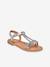 Leren sandalen Badou LES TROPEZIENNES® BY M. BELARBI goudbeige+marineblauw+zilver - vertbaudet enfant 