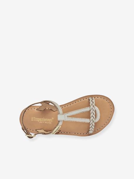 Leren kindersandalen Bappy LES TROPEZIENNES® PAR M. BELARBI beige+bruin+geel+koraal+turquoiseblauw - vertbaudet enfant 