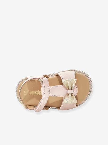 Sandales cuir bébé à scratchs Izorro PAR M. BELARBI beige doré+rose - vertbaudet enfant 