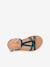 Leren kindersandalen Backle LES TROPEZIENNES® PAR M. BELARBI fuchsia+turquoiseblauw+wit - vertbaudet enfant 