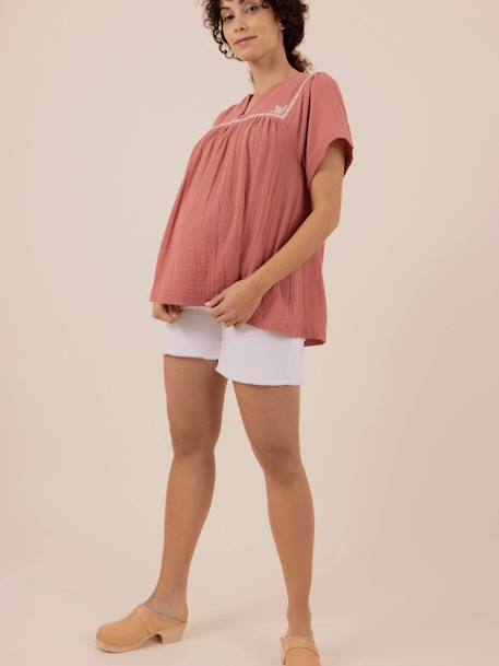 Blouse de grossesse Farah en gaze de coton bois de rose - vertbaudet enfant 