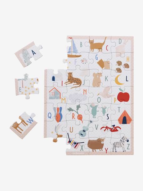 28-delige kartonnen alfabetpuzzel beige - vertbaudet enfant 