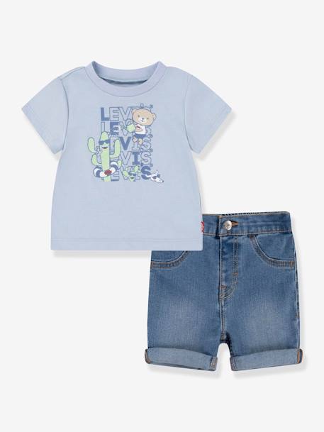 Jongensset met short + T-shirt Levi's® hemelsblauw - vertbaudet enfant 