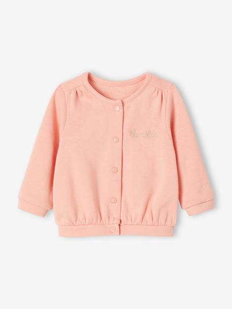 Ensemble bébé fille 3 pièces robe cardigan bandeau bleu grisé+corail+vert+vieux rose - vertbaudet enfant 