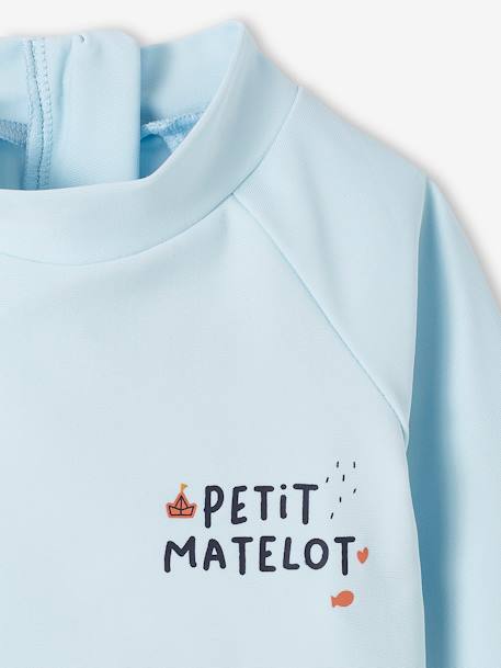 Zwemshirt met UV-bescherming klein matroos voor jongens hemelsblauw - vertbaudet enfant 