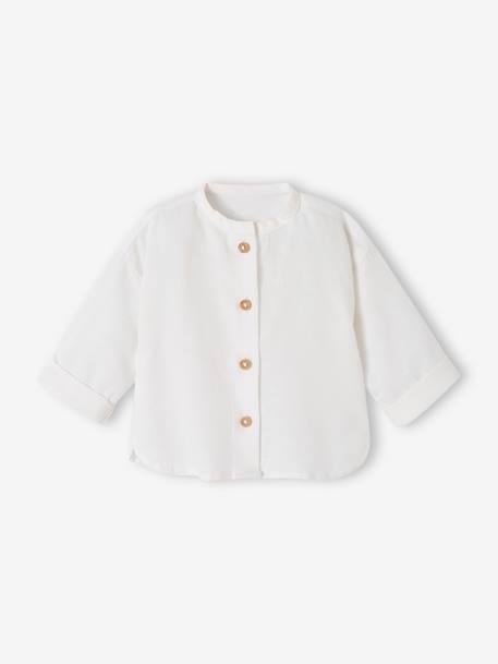 Set overhemd en salopette newborn in linnen en katoen klei - vertbaudet enfant 