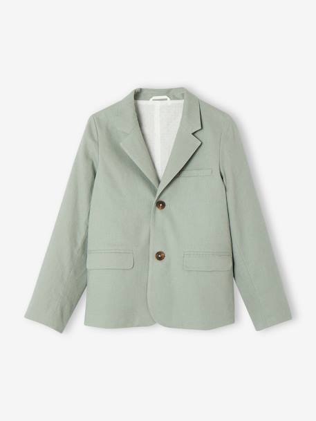 Veste garçon cérémonie en coton/lin beige+beige clair+bleu+marine foncé+vert sauge - vertbaudet enfant 