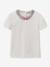 Tee-shirt fille col en tissu Liberty CYRILLUS coton biologique écru - vertbaudet enfant 