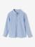 Net jongenshemd, Mao-kraag en korte broek beige+blauw, gestreept - vertbaudet enfant 