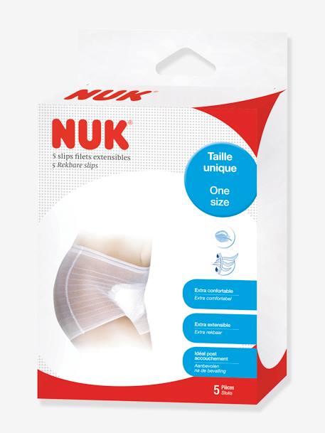 Lot de 5 slips extensibles lavables NUK en maille filet blanc - vertbaudet enfant 