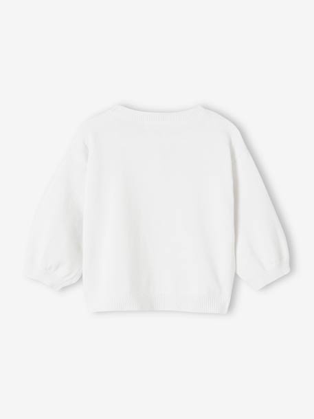 Gilet bébé en tricot broderie coeur blanc+corail - vertbaudet enfant 
