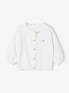 -Gilet bébé en tricot broderie coeur