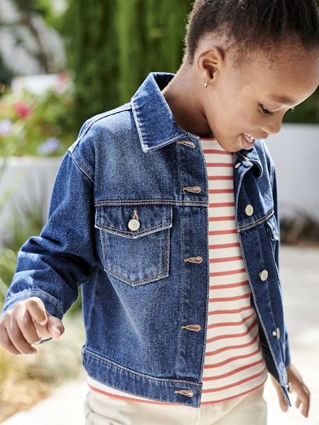Fille-Veste en jean personnalisable fille