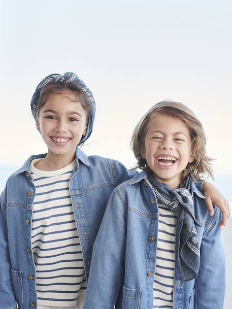 Uniseks bandana voor kinderen grijsblauw - vertbaudet enfant 