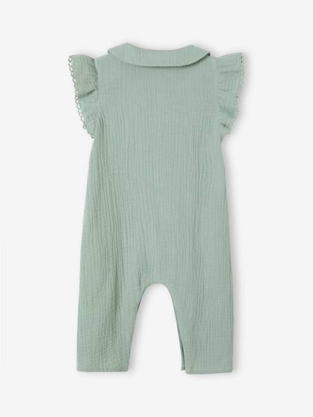Babypakje van katoengaas karamel+saliegroen - vertbaudet enfant 