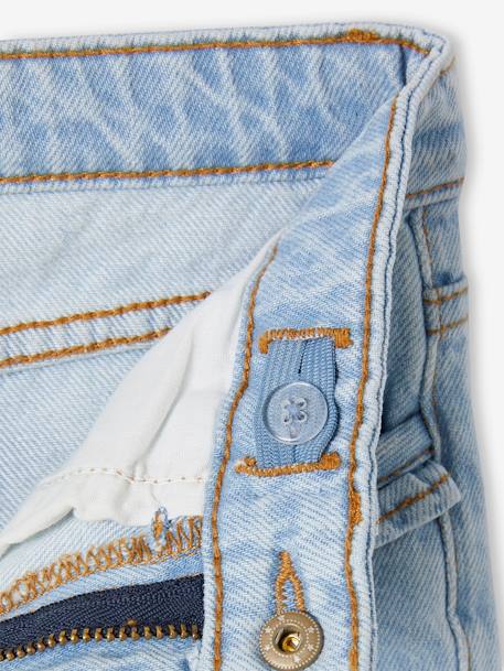 Rechte jeans MorphologiK meisjes heupomvang Large gebleekt denim+stone - vertbaudet enfant 