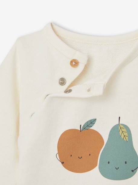 Babysweater fruit met opening voorkant ecru - vertbaudet enfant 