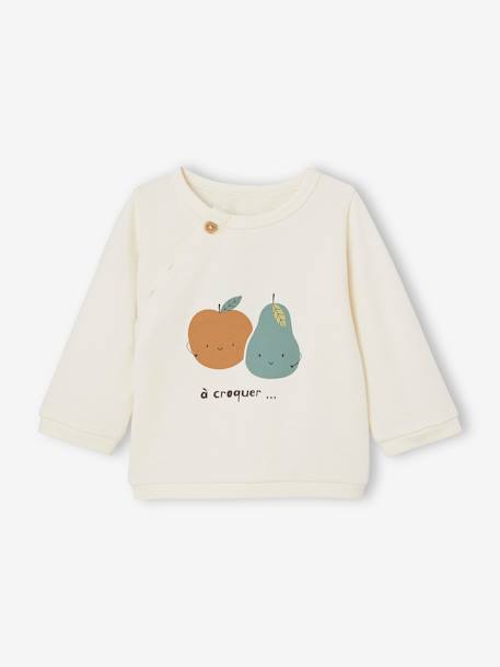 Babysweater fruit met opening voorkant ecru - vertbaudet enfant 