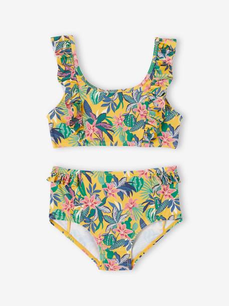 2-delig badpak met exotische print mosterdgeel - vertbaudet enfant 