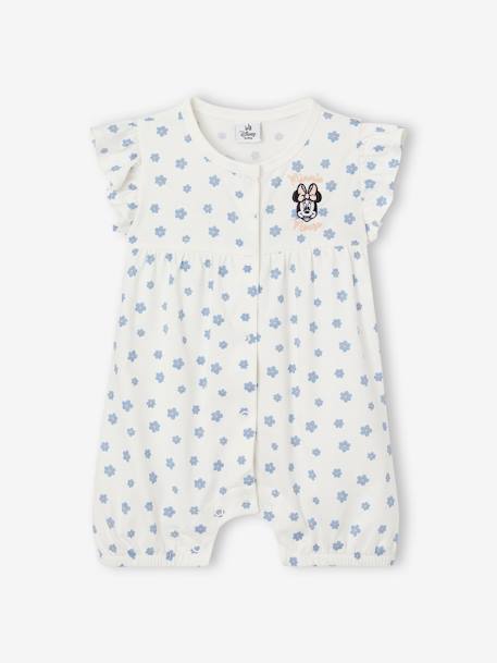 Combinaison short bébé fille Disney Minnie blanc imprimé - vertbaudet enfant 