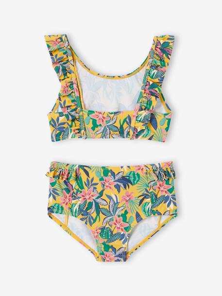 2-delig badpak met exotische print mosterdgeel - vertbaudet enfant 