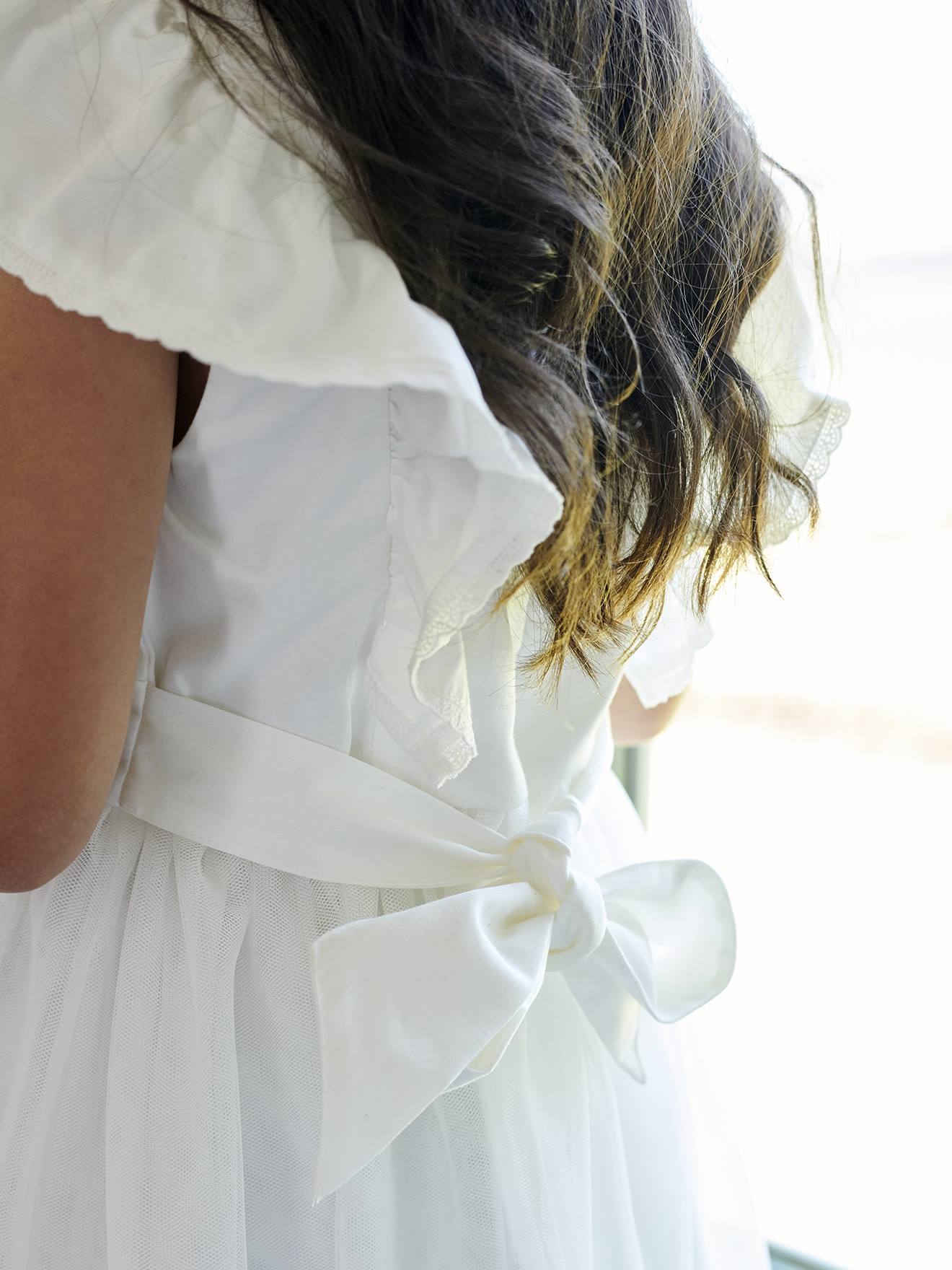 Robe Fille En Tulle Pailleté Arc-en-Ciel - Manches Volantes (1-6 Ans)