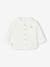 Chemise bébé col mao en gaze de coton personnalisable écru+vert foncé - vertbaudet enfant 