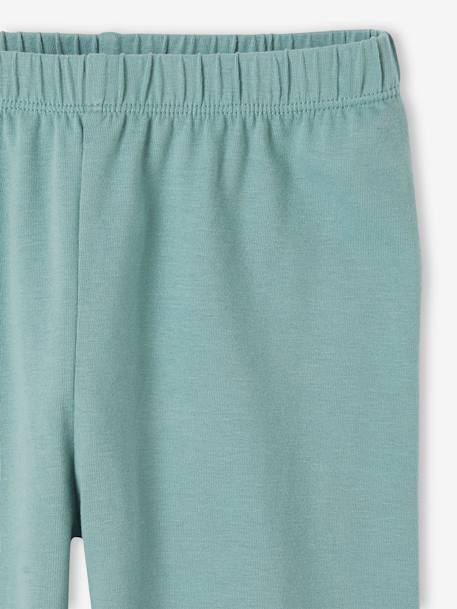 Set van 2 leggings meisje tot halverwege de kuit gemêleerd grijs+smaragdgroen+zachtpaars - vertbaudet enfant 