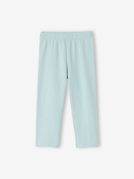 Lot de 2 leggings fille mi-mollets gris chiné+mauve+vert émeraude - vertbaudet enfant 