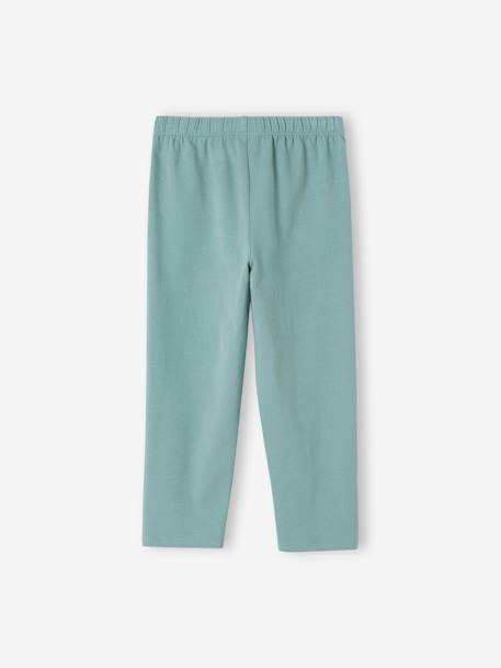 Lot de 2 leggings fille mi-mollets gris chiné+mauve+vert émeraude - vertbaudet enfant 