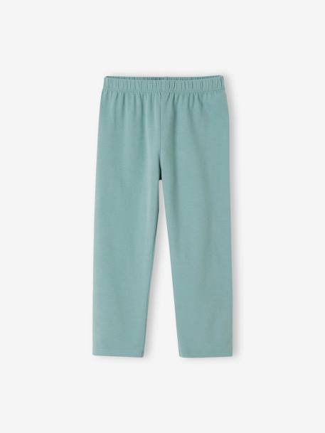 Lot de 2 leggings fille mi-mollets gris chiné+mauve+vert émeraude - vertbaudet enfant 
