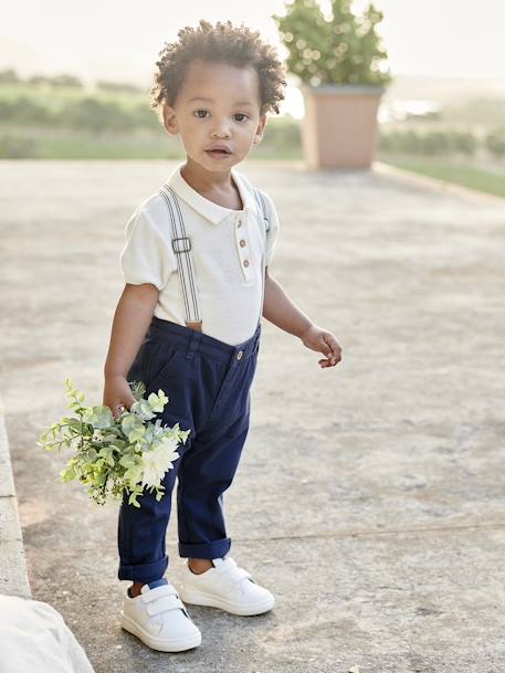 Polo en tricot bébé écru - vertbaudet enfant 