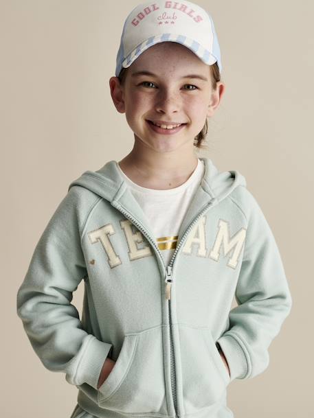 Casquette fille 'Cool Girls Club' rayé bleu - vertbaudet enfant 
