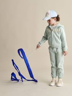 Meisje-Sport collectie-Molton joggingbroek voor meisjes met paperbag ceintuur