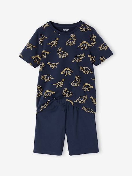 Set van 2 pyjashorts met dinosaurus voor jongens marineblauw - vertbaudet enfant 