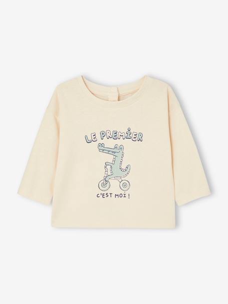 Set van 2 basic T-shirts voor baby's groen, gestreept - vertbaudet enfant 