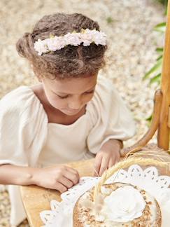 Nude en goudkleurige bloemenkrans voor meisjes  - vertbaudet enfant