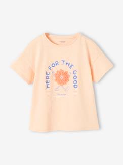 Meisje-Meisjes-T-shirt met frisou-animatie en iriserende details