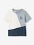 T-shirt garçon colorblock sport manches courtes gris chiné+vert d'eau - vertbaudet enfant 