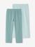 Lot de 2 leggings fille mi-mollets gris chiné+mauve+vert émeraude - vertbaudet enfant 