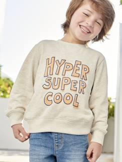 Jongens-Trui, vest, sweater-Jongenssweater Basics met grafische motieven
