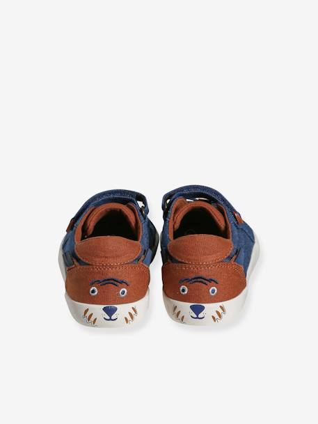 Baskets toile lacets élastiqués collection maternelle bleu jean - vertbaudet enfant 