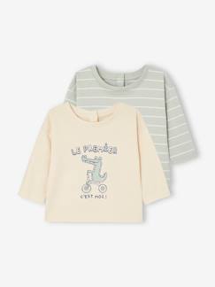 Baby-T-shirt, coltrui-T-shirt-Set van 2 basic T-shirts voor baby's
