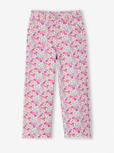 Pantalon large à fleurs fille rose - vertbaudet enfant 