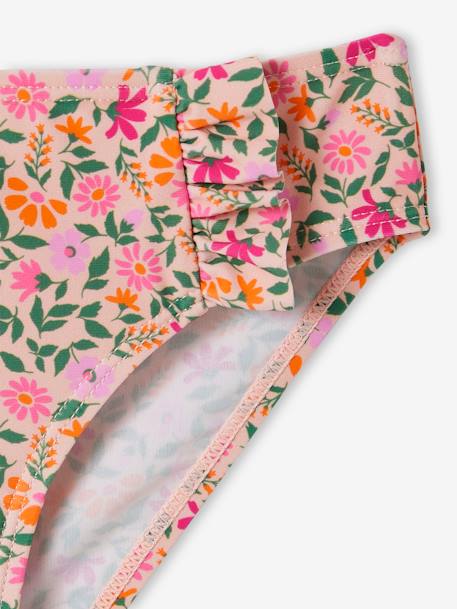 2-delig badpak voor meisjes met bloemenprint lichtroze - vertbaudet enfant 